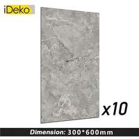 iDeko® 10 x Papier peint 3D Auto Adhésif à Effet Carrelage marbre Bricolage Cuisine salle de bain mural sol 30cmx60cm
