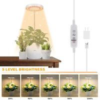 LAMPE DE CULTURE-Lumière Plantes,Lampe de Croissance LED Réglable en Hauteur pour Petites Plantes,5 Luminosité Réglable