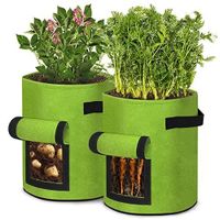 NAIZY Vert Sac de plantation Tissu Durable Sacs à Plantes avec Poignées pour Pommes de terr Fleurs Plantes Légumes 2Pcs 10 Gallon