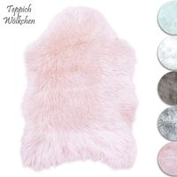 Linmopm Tapis En Fausse Fourrure De Mouton à Poils Longs Pour Chambre à Coucher, Chevet, Lit, Sol, Salon, Coussin Rectangulaire Haute Densité, Beige, 1,5 X 2,1 M