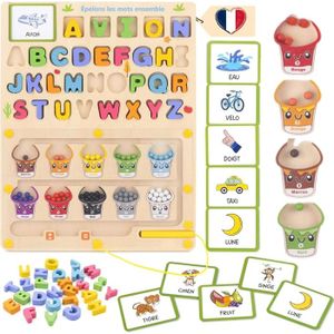 Jouet Labyrinthe Magnétique Enfant Double Face - Jeu 3 Ans pour Apprendre Les Couleurs, Compter et Écrire - Motricité Fine - Jeux - Jouets