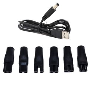 ADAPTATEUR DE VOYAGE USB Cable And 6PCS -Adaptateur d'alimentation pour rasoir, convertisseur cc pour tondeuse à cheveux, DC5.5 *