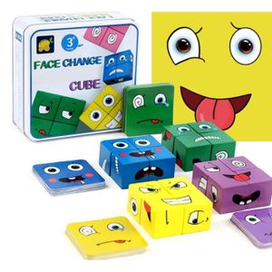 PUZZLE Puzzle en bois Emoji Cubes - Marque - Interactif I