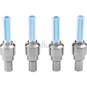 Simply Gorgeous 2 x Couleur néon LED Voiture vélo Valve de Roue Bouchon Anti-poussière Bleu 