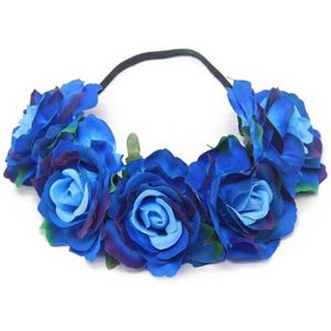 Bleu Turquoise Fleur Garland Bandeau Cheveux Couronne Bandeau Festival Rose 3228 