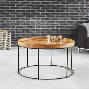 Table Basse Ronde Bois Et Metal Achat Vente Pas Cher