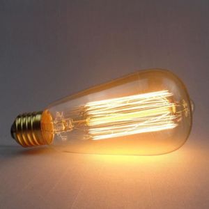 AMPOULE - LED Ampoule LED Edison ST64-E27 220V 60W Filament Tungstène Vintage Lampe Rétro Lumière Blanc Chaud Romantique
