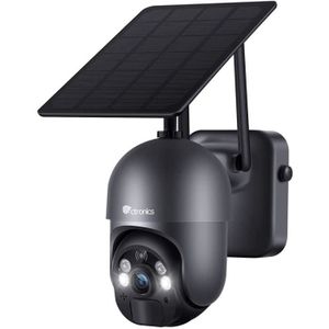 CAMÉRA IP Ctronics Caméra Surveillance Solaire 2K-3MP WiFi 2.4GHZ Extérieure avec Panneau Solaire Batterie 10000mAh Détection PIR Vision 25M