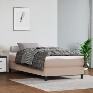 SOMMIER Sommier à ressorts de lit Cappuccino 90x200 cm Similicuir - DRFEIFY - A ressorts - Sommier à ressorts de lit