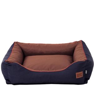 CORBEILLE - COUSSIN Lit pour Chien Bleu-Marron 96x80x22 cm L - Panier 