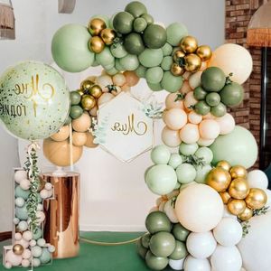 Kit Arche Ballons - Vert Eucalyptus, Ivoire, Gris Et Or – La Boite à Dragées