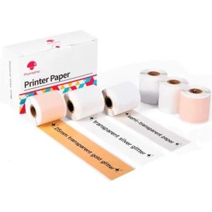 5 rouleaux Mini Imprimante Papier Thermique transparent Autocollant À Label  Versicolore En Papier Pour (Sans fil) Photo Sans Encre Imprimante 56mm