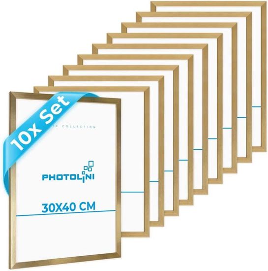 Lot De 3 Cadres Photo 30x40 Cm LYYYXX - Cadres Bois Chêne Pour Posters, Diplômes Ou Photos - Montage Mural Facile