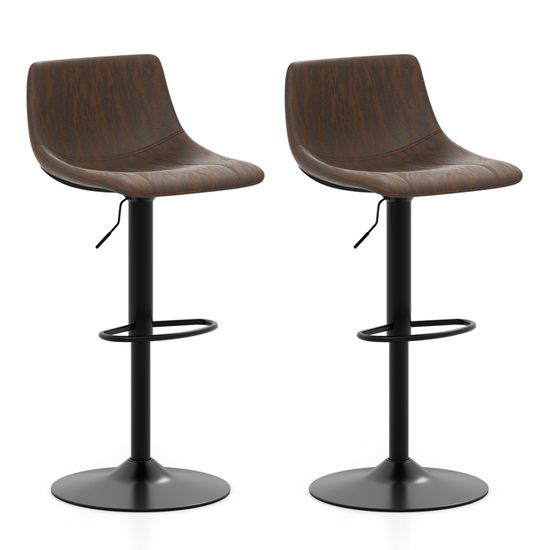 Tabourets De Bar VASAGLE, Lot De 2 - Pivotants, Hauteur Réglable, Dossier Ergonomique En Velours - Gris Anthracite - Pour îlot Cuisine Et Bar - 6