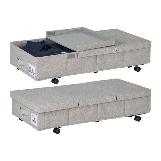 Relaxdays Meuble de rangement, 2 compartiments, H x L x P : 75 x 80 x
