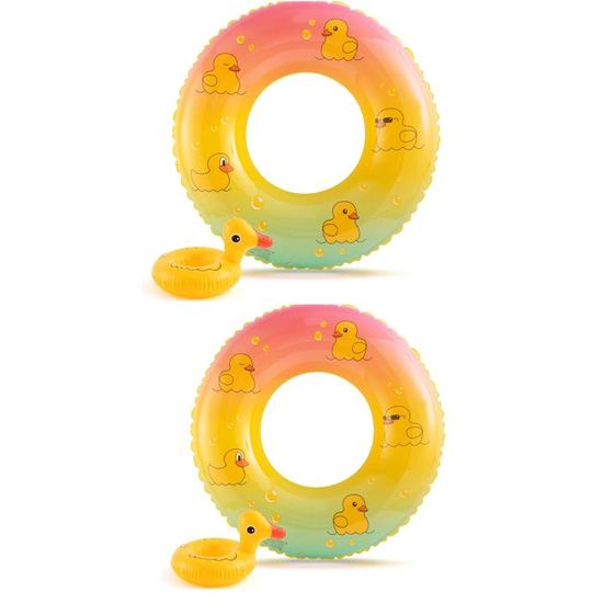 Lot De 8 Mini Bouées Gonflables Hawaïennes Pour Piscine, Plage Et Jeux D’Eau