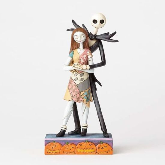 Figurine Jack et Sally - Disney Traditions Jim Shore - Effet bois - Collection Disney Traditions par Jim Shore