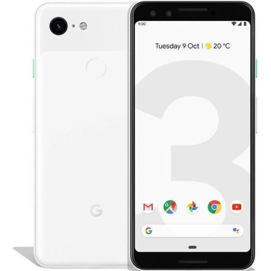 Google Pixel 3, 14 cm (5.5"), 4 Go, 64 Go, 12,2 MP, Android 9.0, Blanc