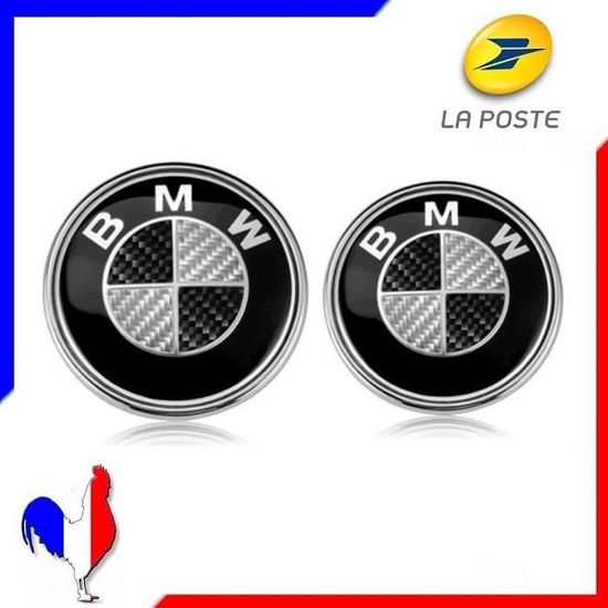 Emblème logo bmw carbon 82mm 74mm coffre + capot MS47 FR