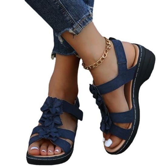 Sandales Orthopédiques Respirantes à Bande Croisée Pour Femme Avec Coussin épais Avec Soutien Confortable De La Voûte Plantaire, Noir , 37.5 EU