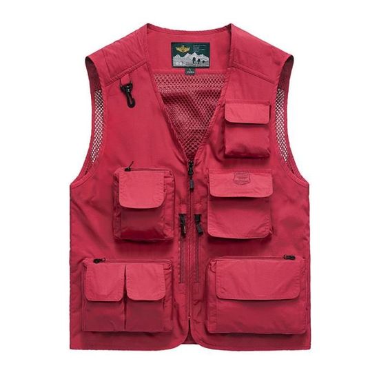 Daoba Gilet De Pêche Multifonctionnel Homme - Veste Léger Sans Manches Multi-Poches Respirante Maille Pour Outdoor, Photographie Et Voyages
