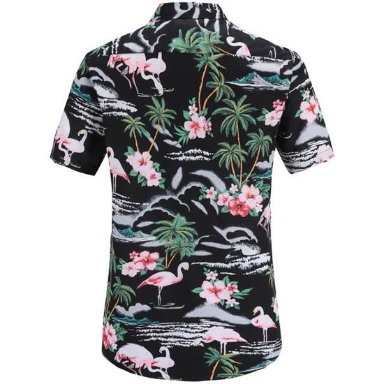 Chemise Hawaïenne Homme Manches Courtes - Imprimé Fleurs Funky Aloha - Pour Plage, Vacances, Été