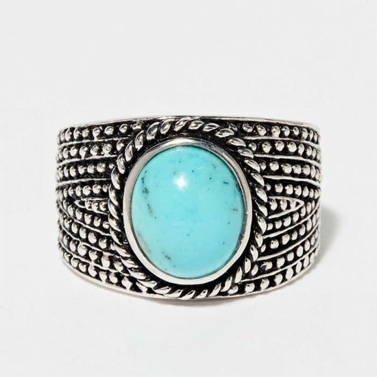 Bague Femme Style Français Élégant – Argent 925 & Pierre Naturelle Ovale – Modèle 3414 Raffiné