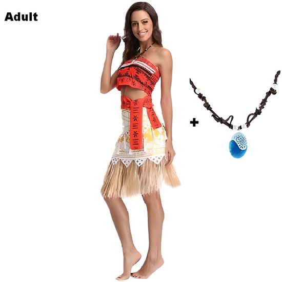 Costume de vacances Moana pour adultes jupe et haut de Filmtenue fantaisie Cosplay Vaiana pour adultes