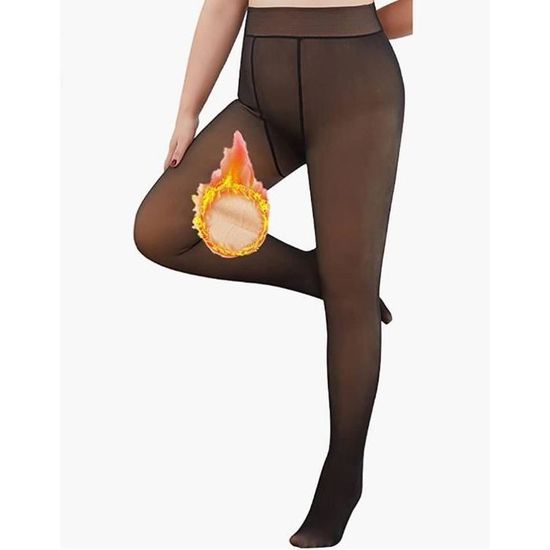 Leggings grande taille pour femme en polaire Chaud et stretch Noir le noir Cdiscount Chaussures