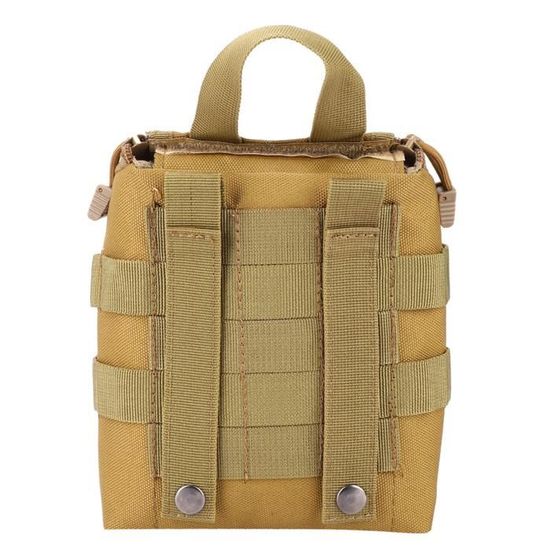 Pochette Premiers Secours Tactique MOLLE - 16x7x19,5 Cm, Tissu Résistant, Vert Militaire, Pour Randonnée, Camping, Survie
