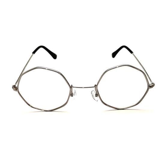 Lunettes Vue Rondes Octogonales Argent Argente Metal Accessoire Homme Femme