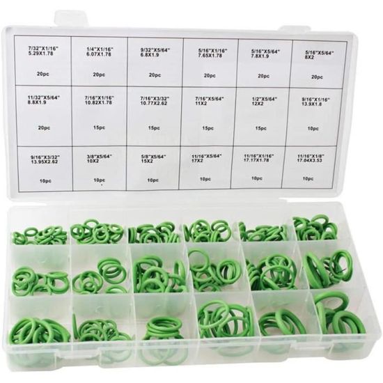 Kit De 595 Joints Toriques Climatisation - 36 Tailles, Caoutchouc, Pour Réparation Automobile Et Systèmes De Climatisation - 10