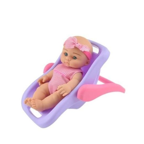 Poupée bébé dans chaise de transport - TOI-TOYS - 18 cm - Rose - Découvrez comment sont les vrais bébés
