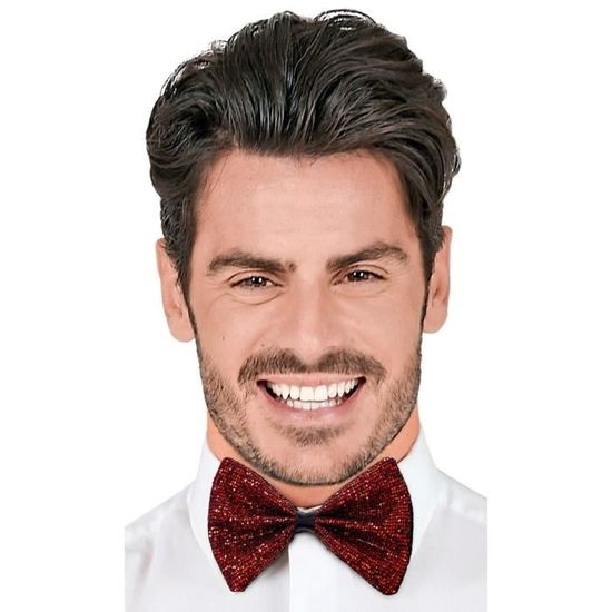 Cravate à Paillettes Rouge - Déjà Nouée Avec élastique, Parfaite Pour Déguisement Et Fêtes