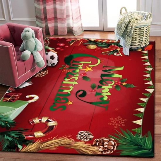 Tapis De Noël Motif Bouton - Matelassé - Bon état - Matériau Non Utilisé
