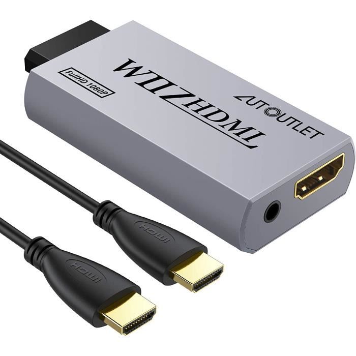 Wii vers HDMI Convertisseur Sortie Vidéo Audio Adaptateur Wii2HDMI3,5
