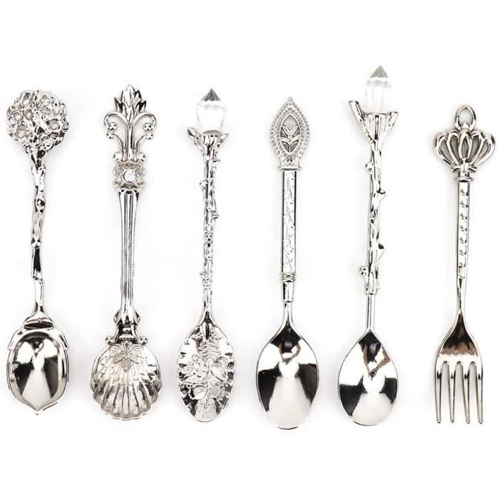 6 Pièces Ensemble De Cuillères De Noël, Colorées Cuillère à