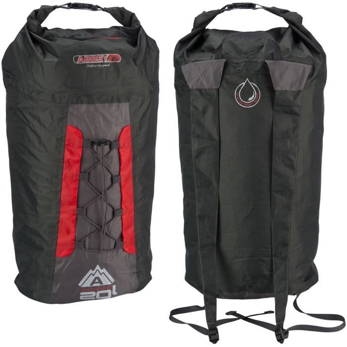 ABBEY Sac à dos compact pliable - 100% polyester indéchirable - Capacité du sac : 20 L - Poids : 90 g - Rouge