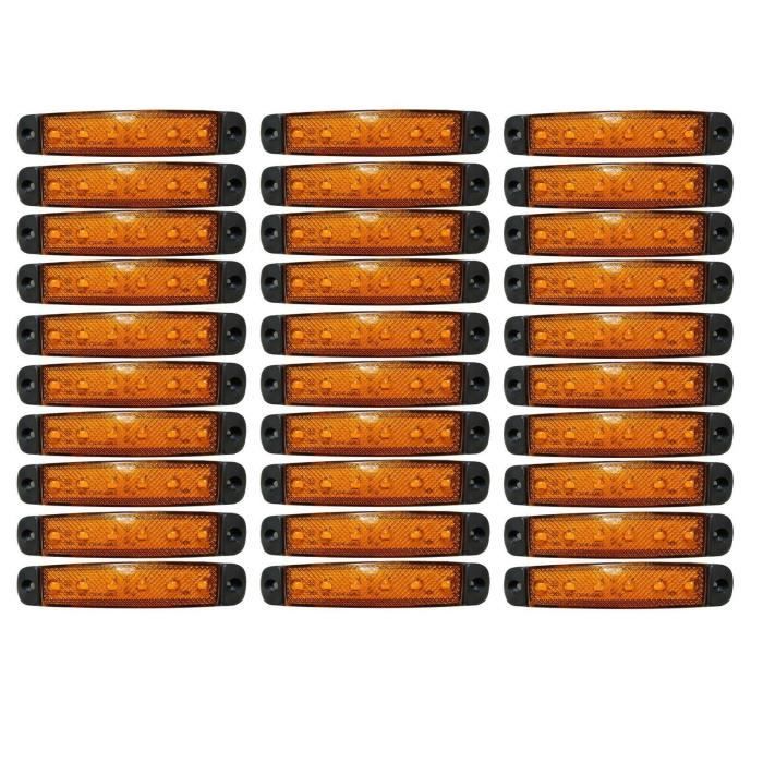 30 Orange Led Feux De Gabarit 12V Camper Caravane Chassis Travaux Public