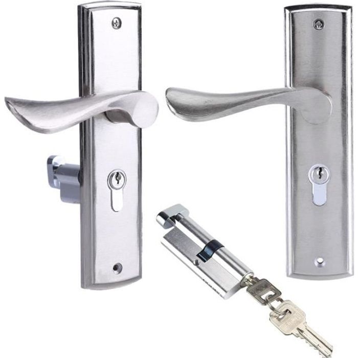 Sécurité à la maison bloque porte durable bloque poignee de serrure de levier de cylindre serrure de poignée de porte des clés -OHL