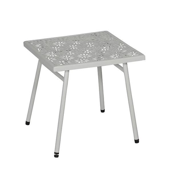 TABLE BASSE BLANCHE CARREE EN METAL 40X40X37 CM MATERA