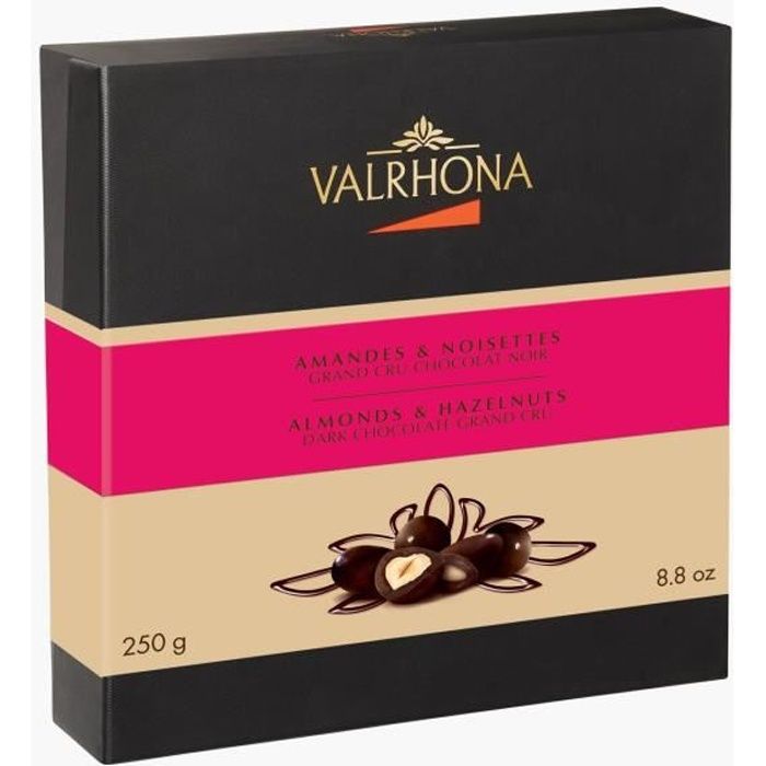 Valrhona - Coffret Equinoxe Amandes & Noisettes - Grand Cru Chocolat noir - 250g
