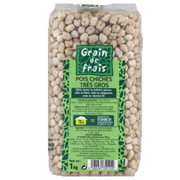 Pois chiches très gros - Grain de Frais - Paquet 1kg