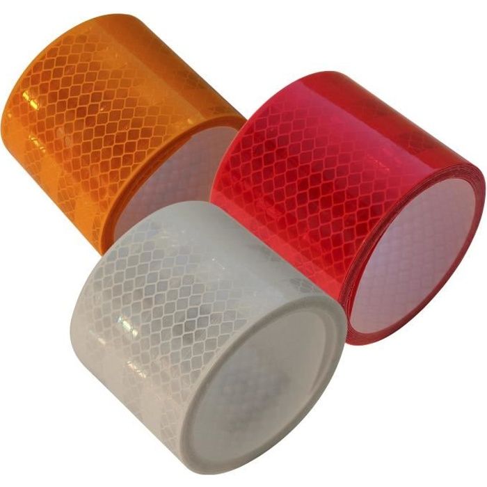 Rouleaux Bandes Réfléchissantes de Sécurité LAS 10215 pour les surfaces rigides - rouge (réfléchissant) - (L x l) 2 m x 50