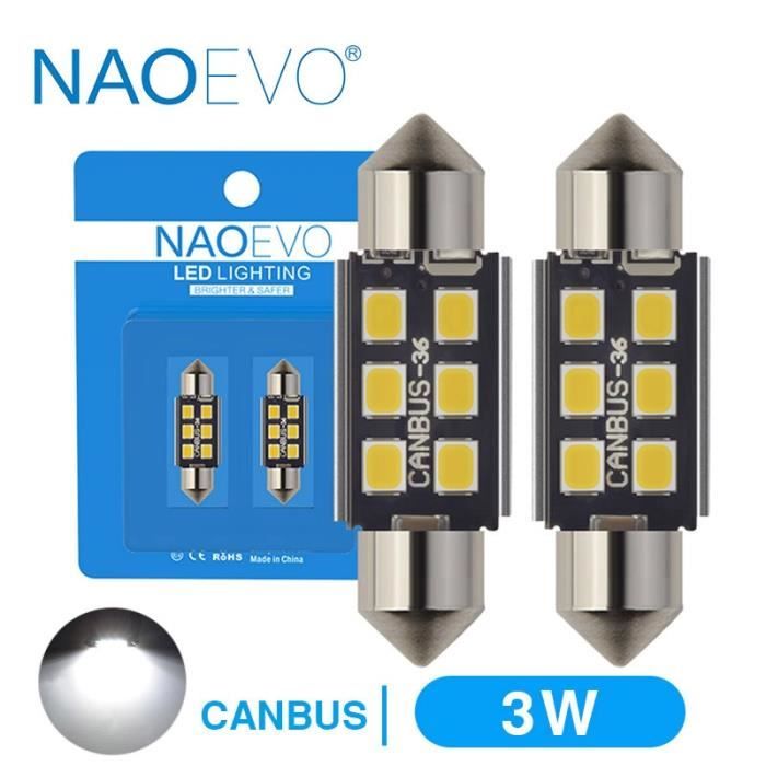 28mm -NAOEVO C5W LED 28mm 31mm C10W CANBUS Lumière Intérieure de Voiture Sans Erreur 36mm Feston 39mm 41mm 44mm Pour E39 E60 F30 F10
