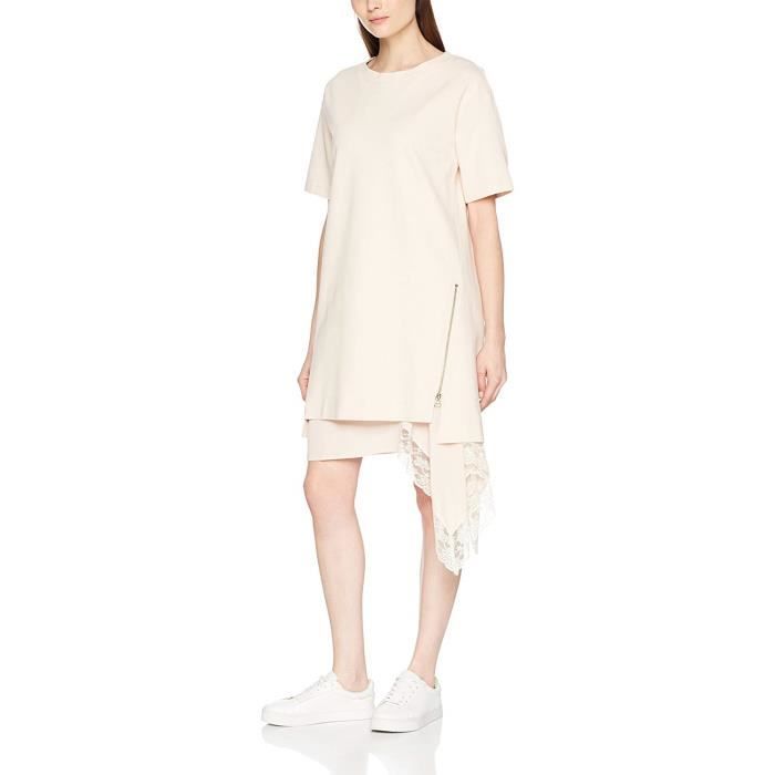 Twinset Milano TWIN SET PS828P, Robe Femme, Ecru (Ecru' Chiaro), 38 (Taille fabricant: 42) - PS828P-01908