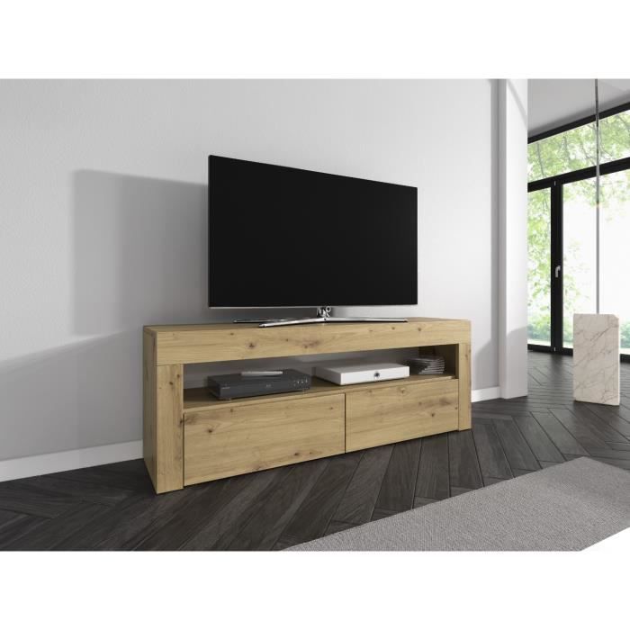 E-com Meuble tele Luna - 140 cm, Chêne artisanal