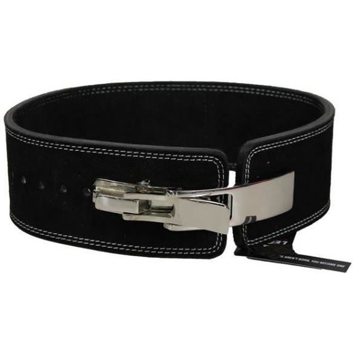 Legend Sports Ceinture de fitness Powerlifting en cuir suédé noir foie