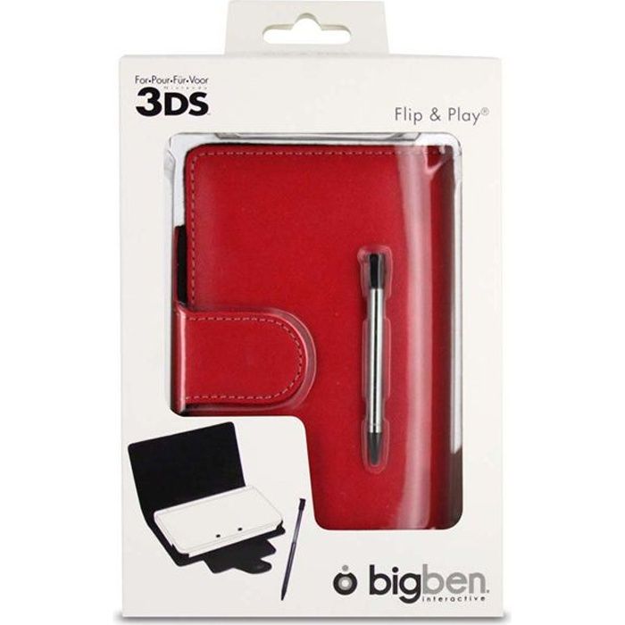 ETUI RANGEMENT ROUGE POUR NINTENDO 3DS + 1 STYLET