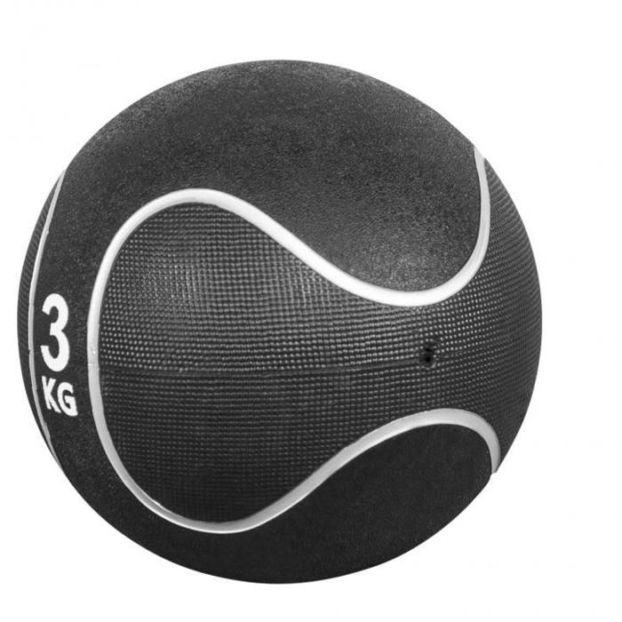 Gorilla Sports - Médecine ball style noir-gris de 1kg à 10kg - 3 KG
